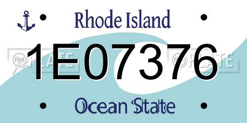 1E07376 Rhode Island License Plate