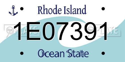 1E07391 Rhode Island License Plate