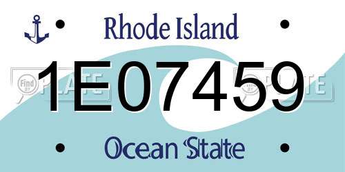 1E07459 Rhode Island License Plate