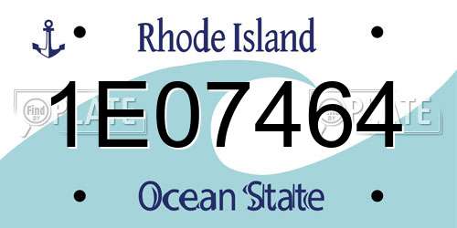 1E07464 Rhode Island License Plate