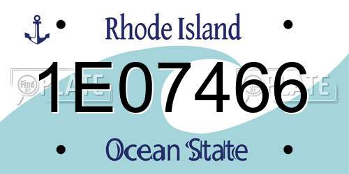 1E07466 Rhode Island License Plate