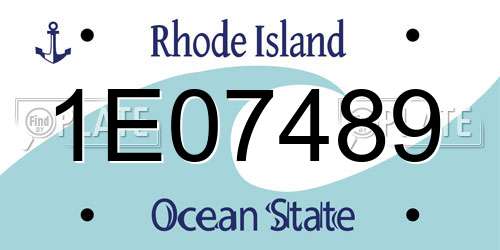 1E07489 Rhode Island License Plate