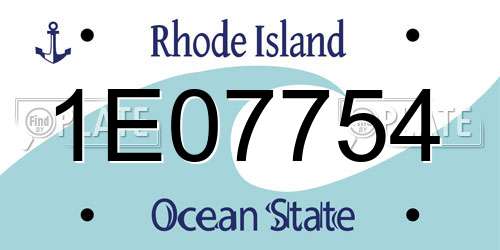1E07754 Rhode Island License Plate