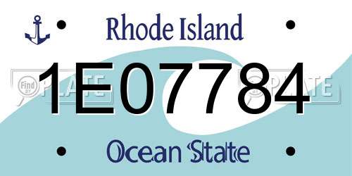 1E07784 Rhode Island License Plate