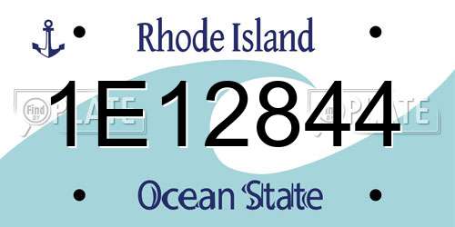 1E12844 Rhode Island License Plate