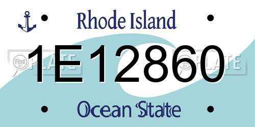 1E12860 Rhode Island License Plate