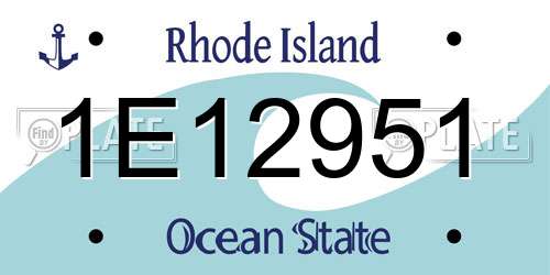 1E12951 Rhode Island License Plate