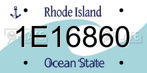 1E16860 Rhode Island License Plate