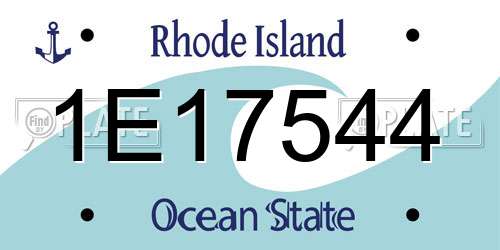 1E17544 Rhode Island License Plate