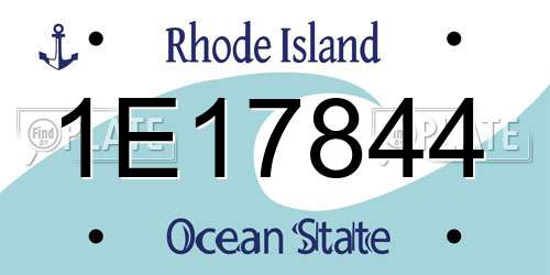 1E17844 Rhode Island License Plate