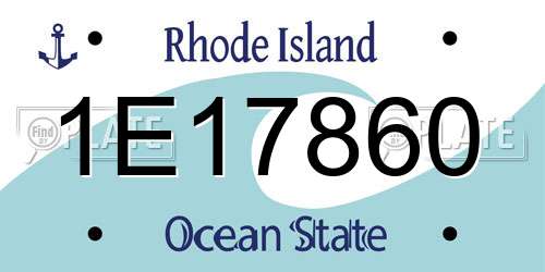 1E17860 Rhode Island License Plate