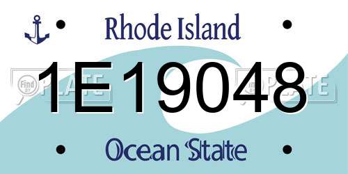 1E19048 Rhode Island License Plate