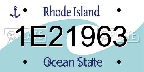 1E21963 Rhode Island License Plate