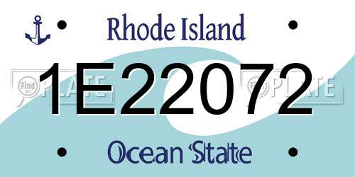 1E22072 Rhode Island License Plate