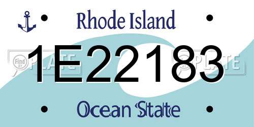 1E22183 Rhode Island License Plate