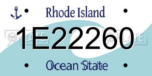 1E22260 Rhode Island License Plate