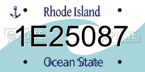 1E25087 Rhode Island License Plate
