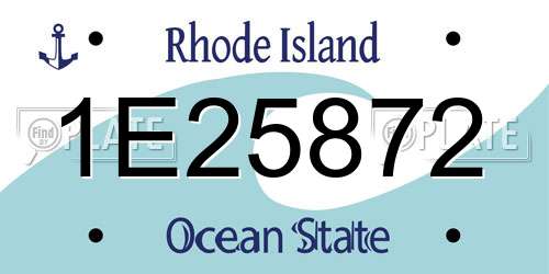 1E25872 Rhode Island License Plate