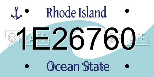 1E26760 Rhode Island License Plate