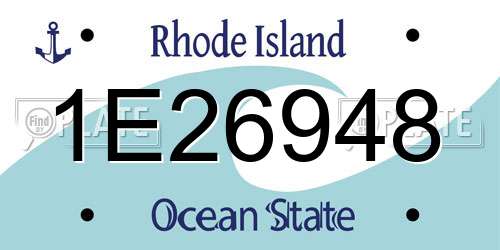 1E26948 Rhode Island License Plate