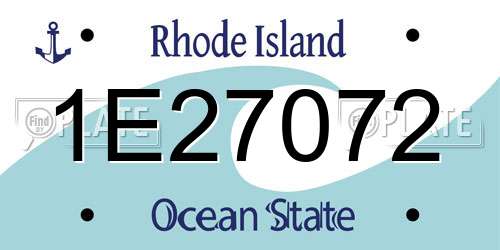 1E27072 Rhode Island License Plate