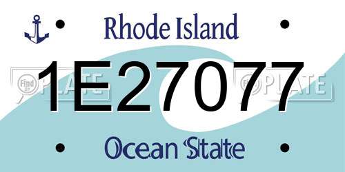 1E27077 Rhode Island License Plate