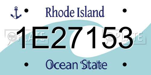 1E27153 Rhode Island License Plate
