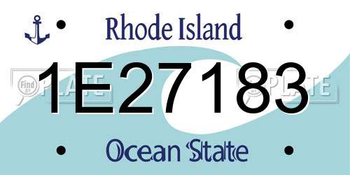 1E27183 Rhode Island License Plate