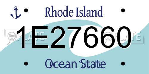 1E27660 Rhode Island License Plate
