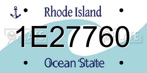 1E27760 Rhode Island License Plate