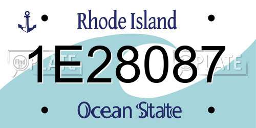 1E28087 Rhode Island License Plate