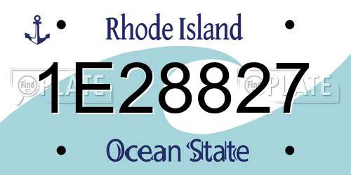 1E28827 Rhode Island License Plate