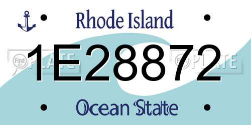 1E28872 Rhode Island License Plate