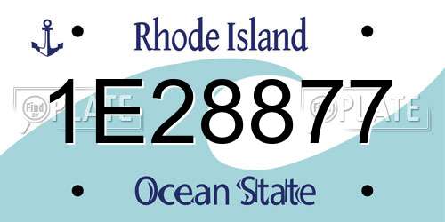 1E28877 Rhode Island License Plate