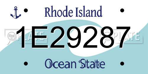 1E29287 Rhode Island License Plate