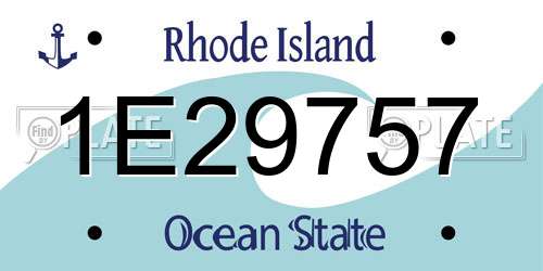 1E29757 Rhode Island License Plate