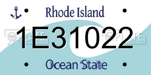 1E31022 Rhode Island License Plate