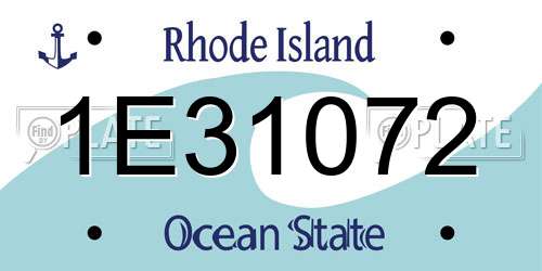 1E31072 Rhode Island License Plate