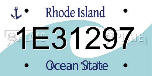 1E31297 Rhode Island License Plate