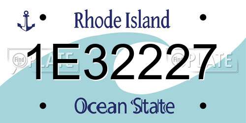 1E32227 Rhode Island License Plate