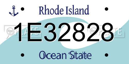 1E32828 Rhode Island License Plate