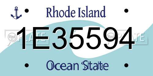 1E35594 Rhode Island License Plate
