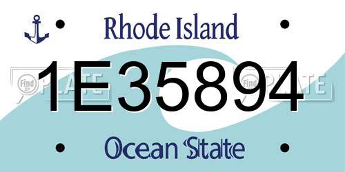 1E35894 Rhode Island License Plate