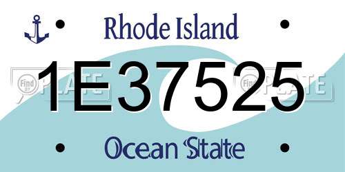 1E37525 Rhode Island License Plate