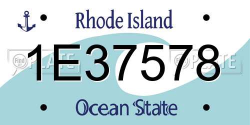 1E37578 Rhode Island License Plate