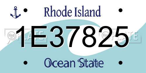 1E37825 Rhode Island License Plate