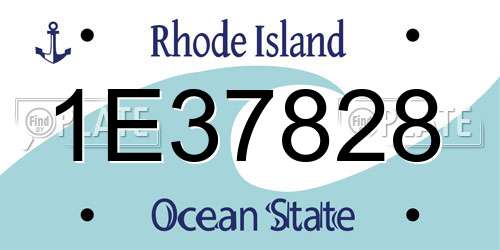 1E37828 Rhode Island License Plate