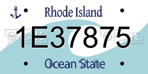 1E37875 Rhode Island License Plate