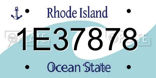1E37878 Rhode Island License Plate