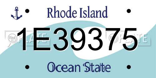 1E39375 Rhode Island License Plate